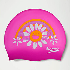 Speedo Шапочка для плавания Junior Printed Silicone Cap purple/orange