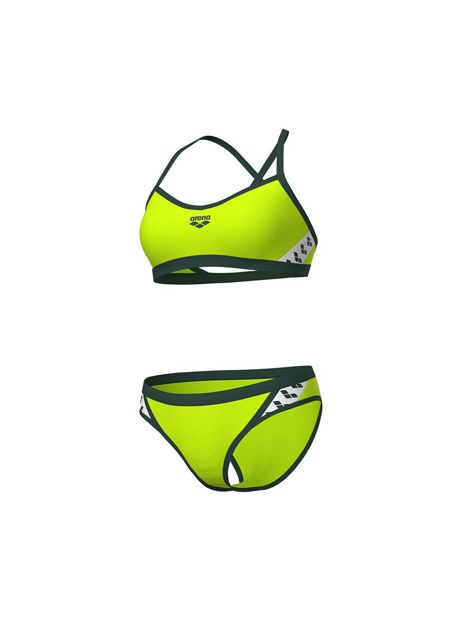 Arena Купальник спортивный ARENA ICONS BIKINI CROSS SOLID artic lime-dark sage
