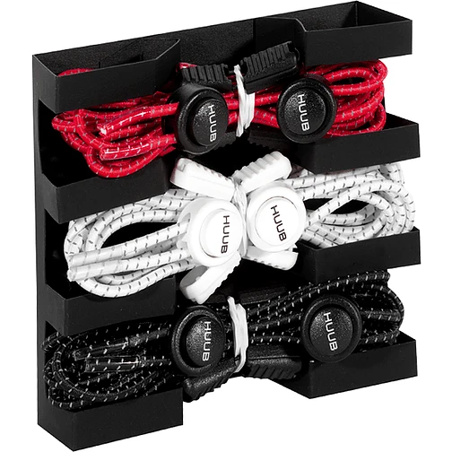 HUUB Комплект эластичных шнурков с фиксатором Elastic Lace Locks (3 пары) Black/White/Red