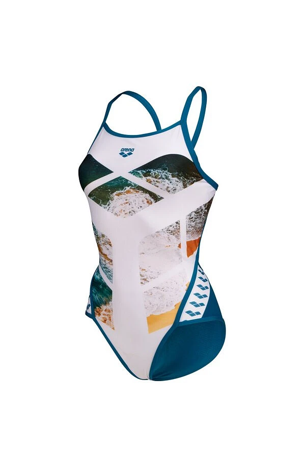 Arena Купальник ARENA PLANET SUPER FLY BACK  white multi-blue cosmo