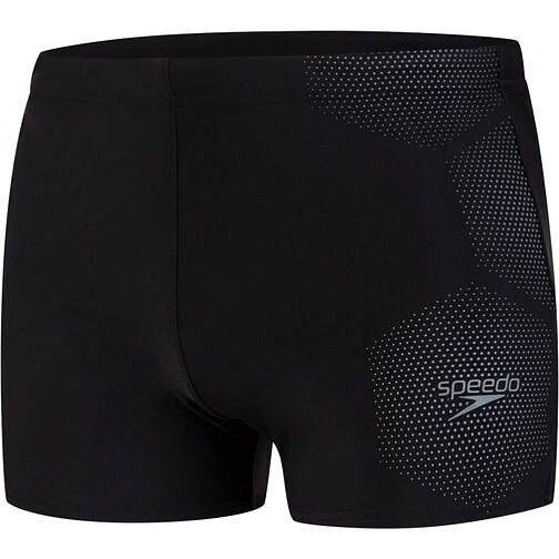 Speedo Плавки боксеры Hexagonal Tech Placement Aquashort Black/Grey Speedo Плавки боксеры Hexagonal Tech Placement Aquashort Black/Grey