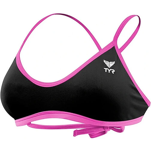 TYR Топ купальника DURAFAST ONE SOLIDS CROSSCUT TIEBACK TOP black/pink