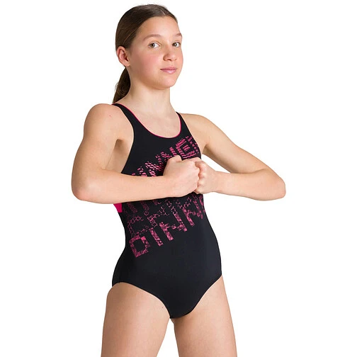 Arena Купальник спортивный RHYMING JR SWIM PRO BACK black-freak rose