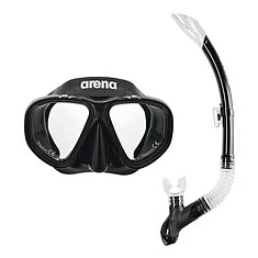 Arena Трубка-маска комплект PREMIUM SNORKELING SET black-clear-black