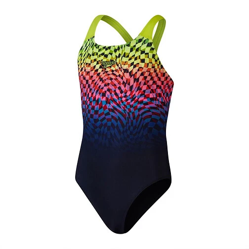 Speedo Купальник Girls Digital Placement Powerback Swimsuit Black/Pink