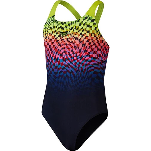 Speedo Купальник Girls Digital Placement Powerback Swimsuit Black/Pink