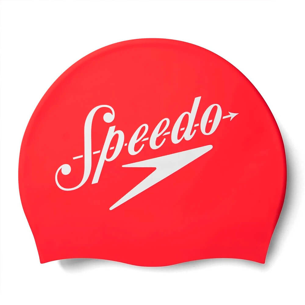 Speedo Шапочка для плавания Adult Printed Silicone Cap red/white
