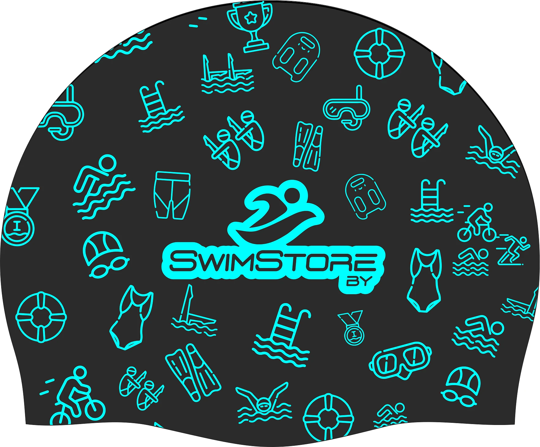 SwimStore Шапочка для плавания Aquatics black/mint
