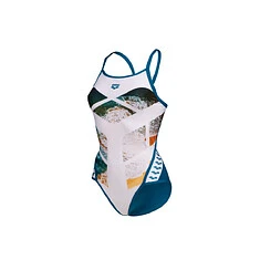 Arena Купальник ARENA PLANET SUPER FLY BACK  white multi-blue cosmo
