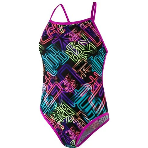 Speedo Купальник KANJI NEON CROSS TIEBACK black/red