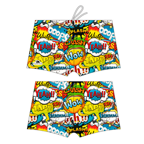 TURBO Плавки спортивные BOXER FULL PRINT BOY WOW HAPPY yellow