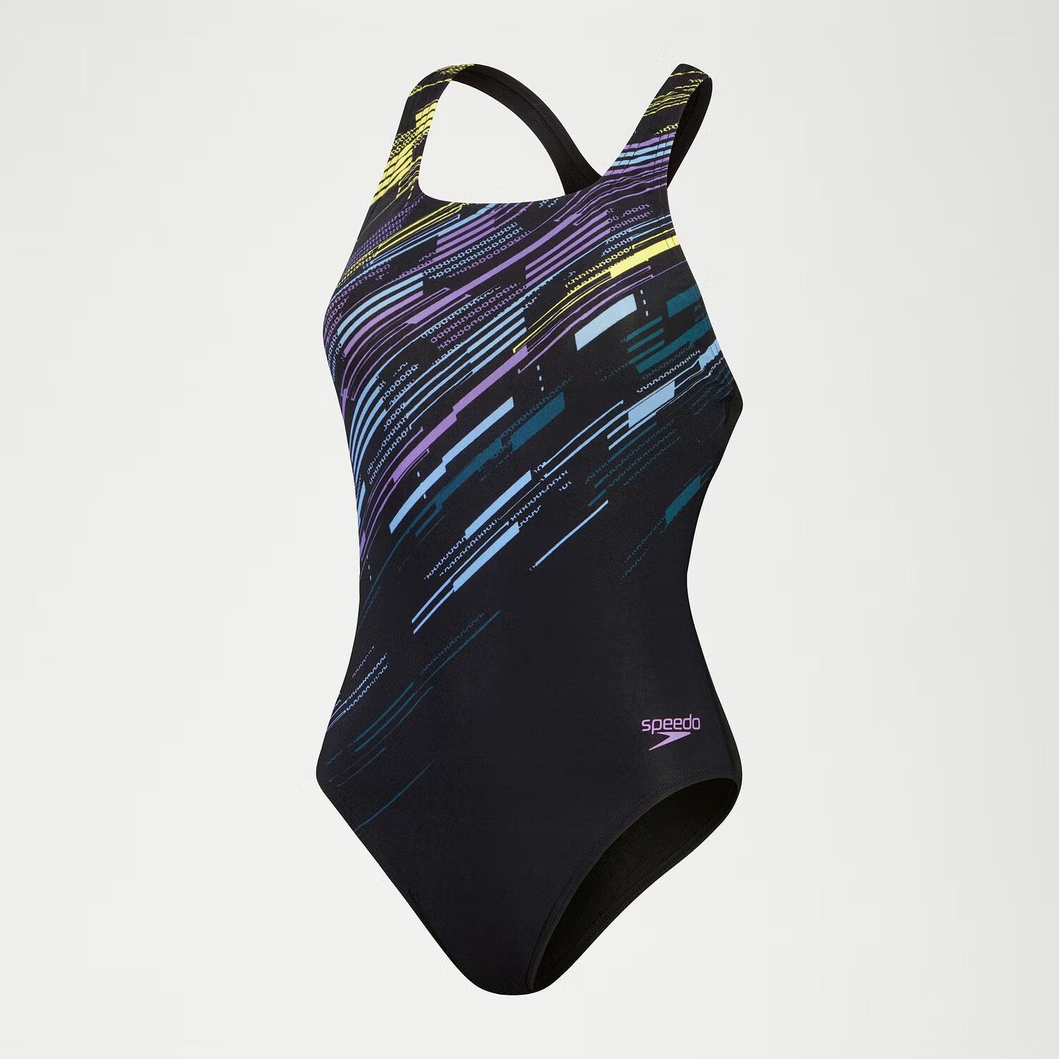 Speedo Купальник Digital Printed Medalist Swimsuit Black/Purple