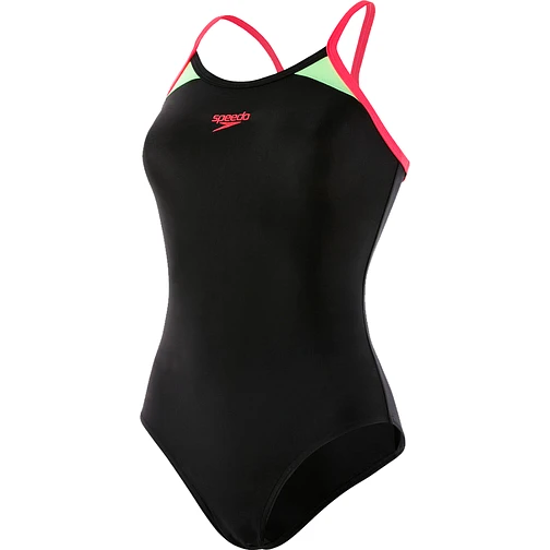 Speedo Купальник Splice Thinstrap Racerback Black-Red
