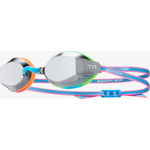 TYR Очки для плавания подростковые Youth Black Ops 140 EV Mirrored Racing blue/pink