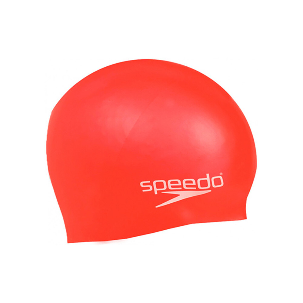 Speedo Шапочка для плавания Plain Moulded Silicone Cap JR red
