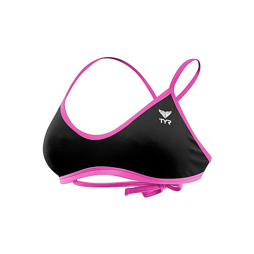 TYR Топ купальника DURAFAST ONE SOLIDS CROSSCUT TIEBACK TOP black/pink