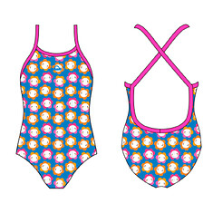 TURBO Купальник для девочек HAPPY KIDS - SWIMSUIT GIRL BABY-FLOWERS royal
