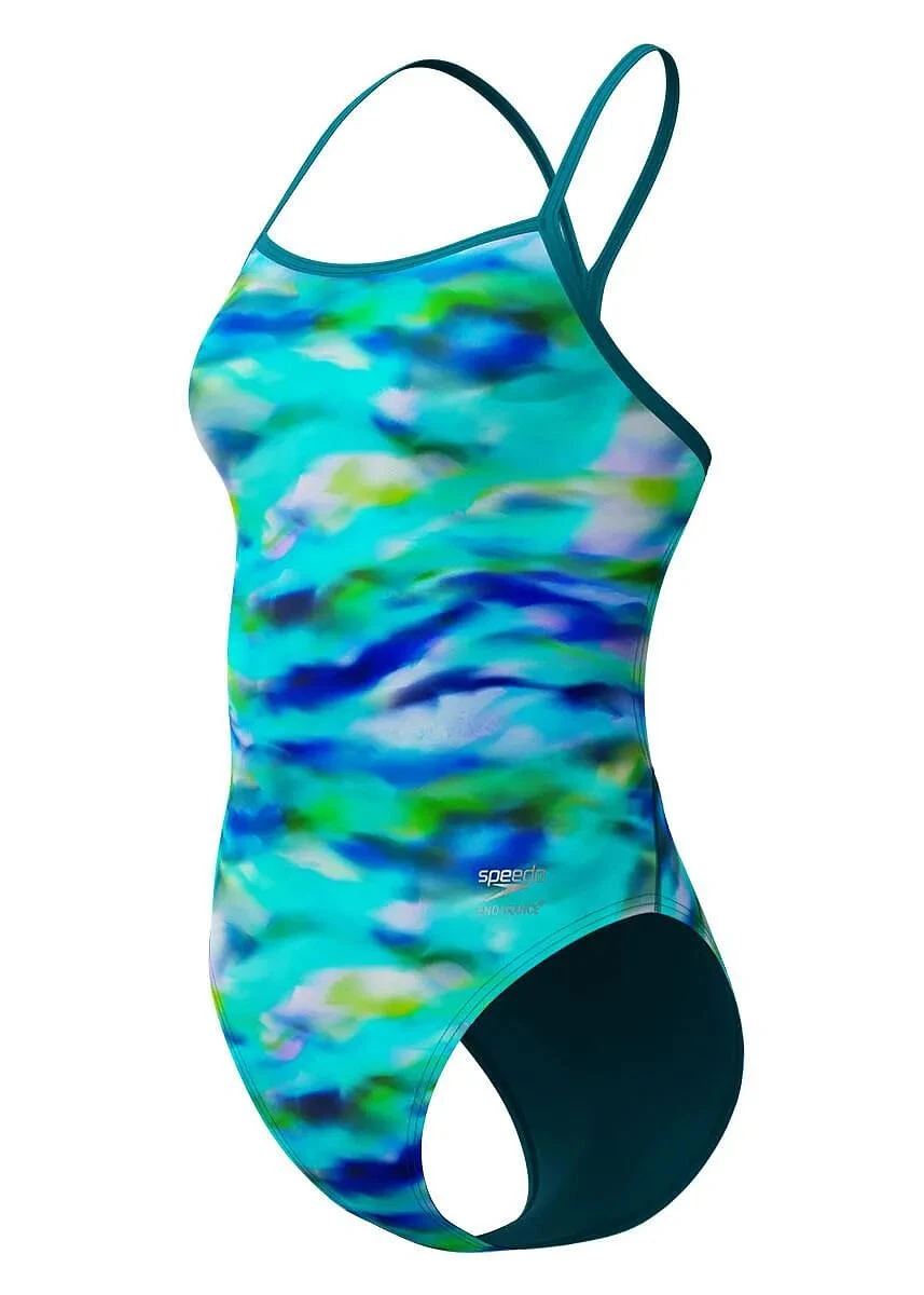 Speedo Купальник Printed V-Back 2.0 Swimsuit Sunset Grove/Green