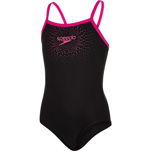 Speedo Купальник Gala Logo Thinstrap Muscleback Black/Pink