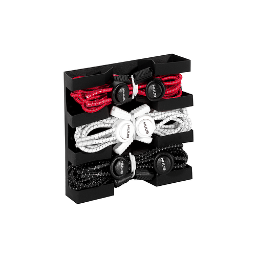HUUB Комплект эластичных шнурков с фиксатором Elastic Lace Locks (3 пары) Black/White/Red