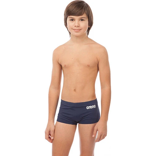Arena Плавки SOLID SQUARED SHORT JR Navy-White