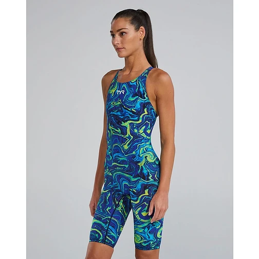 TYR Гидрокостюм Thresher Hyperblitz Open Back Blue/Green