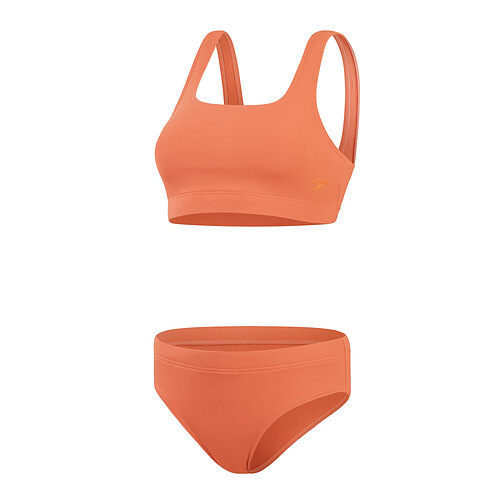 Speedo Раздельный купальник Textured Deep U-Back 2PC Brown/Orange
