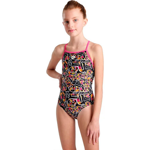 Arena Купальник LIGHTDROP BACK ALLOVER JR freak rose-black multi