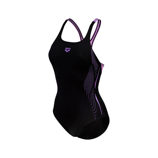 Arena Купальник SWIM PRO BACK GRAPHIC LB black-lavanda