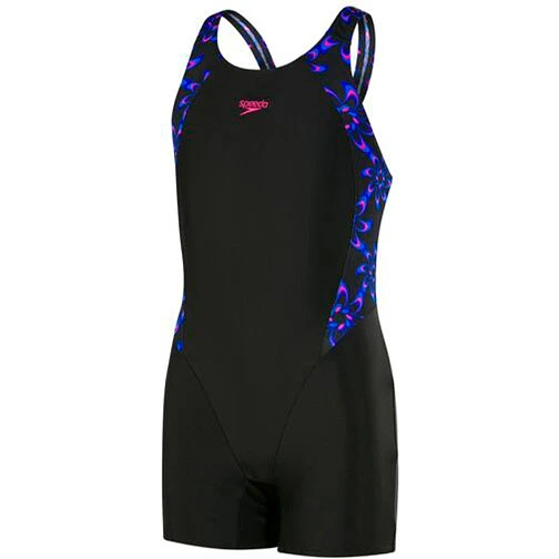 Speedo Купальник PRINTED LEGSUIT Jr black/pink