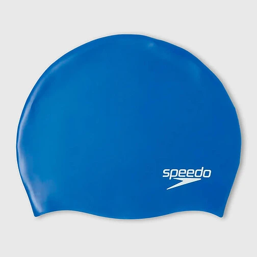 Speedo Шапочка для плавания Plain Moulded Silicone Cap JR blue