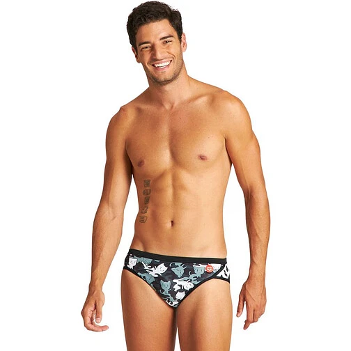 Arena Плавки CRAZY CAMO CATS BRIEF black-white multi