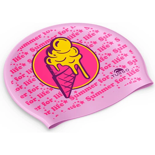 TURBO Шапочка для плавания SILICONE CAP 'SUEDE ICE CREAM NICE pink