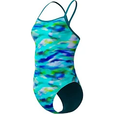 Speedo Купальник Printed V-Back 2.0 Swimsuit Sunset Grove/Green