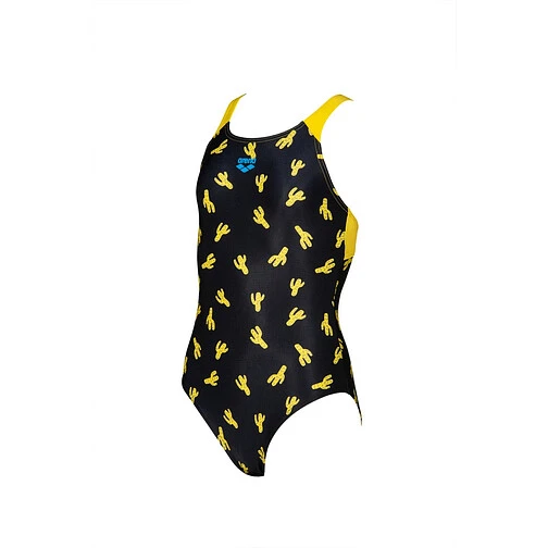 Arena Купальник CACTUS JR SWIM PRO BACK Black-Yellow star