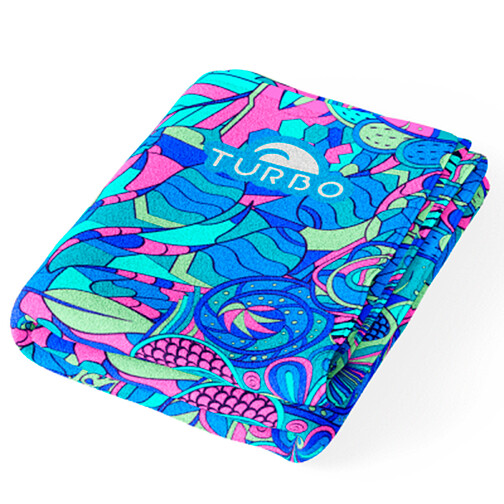 TURBO Полотенце из микрофибры TERRY MICROFIBRE (145 x100cm) SIXTIES MOSAIC blue sky