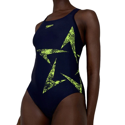 Speedo Купальник Boomstar Turnback Swimsuit Navy/Yellow