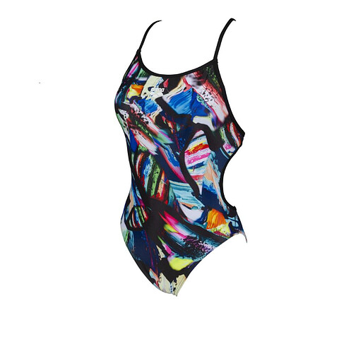 Arena Купальник COLOURFUL PAINTINGS LACE BACK black-multi