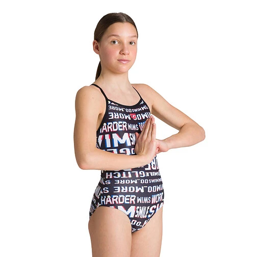 Arena Купальник NEON GLITCH JR LIGHT DROP BACK L Black-Black Multi