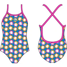 TURBO Купальник для девочек HAPPY KIDS - SWIMSUIT GIRL BABY-FLOWERS royal