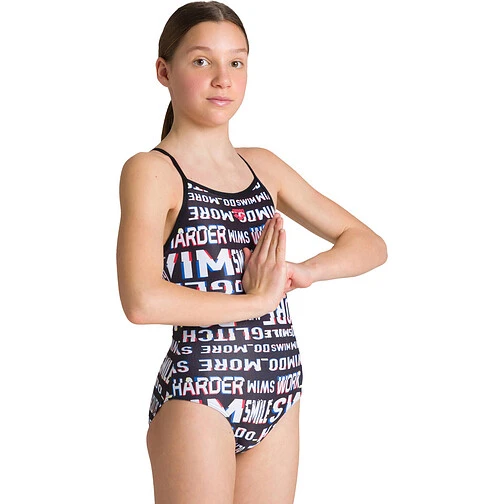 Arena Купальник NEON GLITCH JR LIGHT DROP BACK L Black-Black Multi