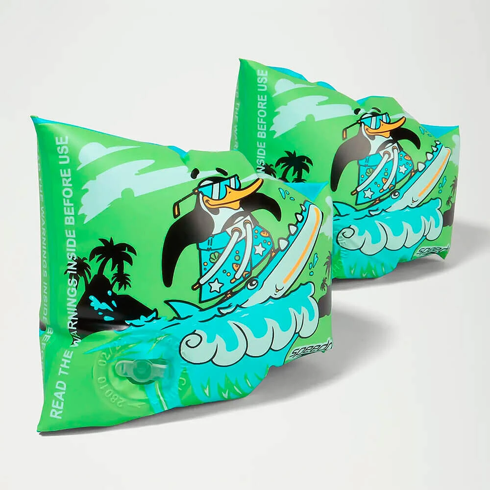 Speedo Нарукавники для плавания Learn to Swim Chima African Penguin Armbands green/blue