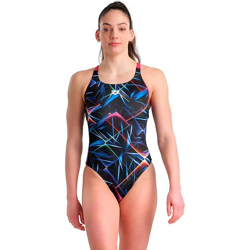 Arena Купальник SWIM PRO BACK ALLOVER black-multi- freak rose