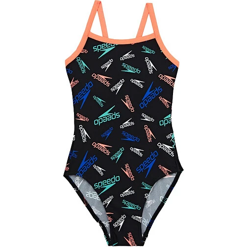 Speedo Купальник Boom Logo Junior Thinstrap Muscleback Black/Orange