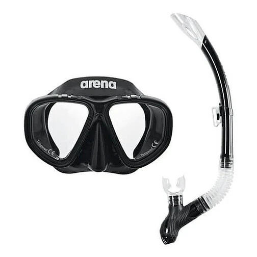 Arena Трубка-маска комплект PREMIUM SNORKELING SET JR black-clear-black