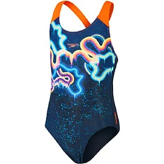 Speedo Купальник Digital Placement Splashback Girls NAVY/ORANGE
