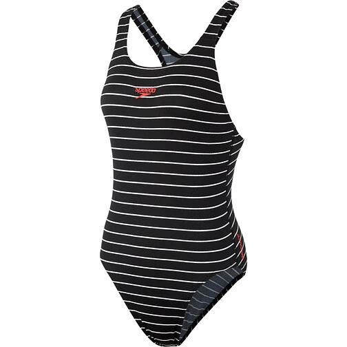 Speedo Купальник Endurance+ Striped Medalist Swimsuit Black/White