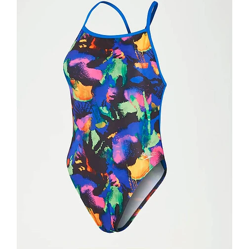 Speedo Купальник Flamingo Flare Allover V-Back blue/pink