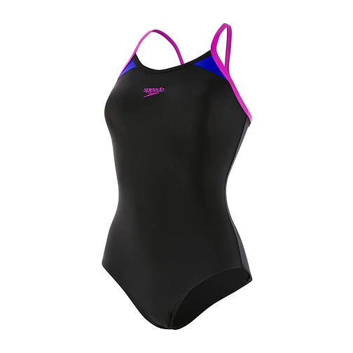 Speedo Купальник Splice Thinstrap Racerback Black-Pink