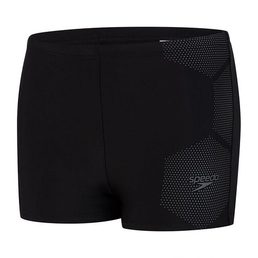Speedo Плавки боксеры Hexagonal Tech Aquashort Junior Black/Grey